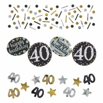 Sparkling Konfetti zum 40. Geburtstag, gold