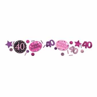 Sparkling Konfetti zum 40. Geburtstag, pink