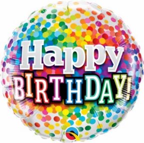 Happy Birthday Folienballon Confetti