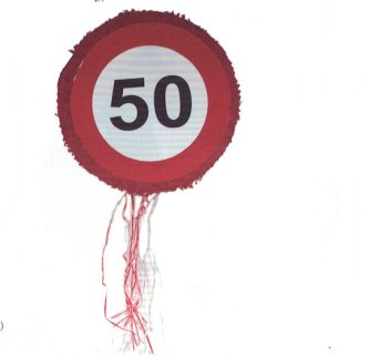 Pinata Zahl 50 Geburtstag Verkehrsschild