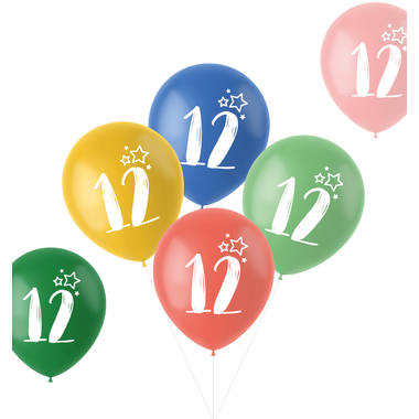 Ballons Retro 12 Jahr Mehrfarbig 33 cm