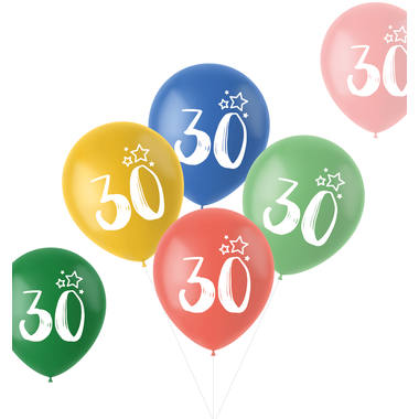 Ballons Retro 30 Jahr Mehrfarbig 33 cm