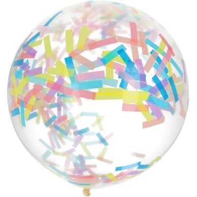 Konfetti Ballon XL mit bunten Streifen