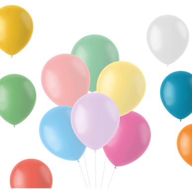 Kristall Pastell Luftballons, 100 Stck - 33 cm