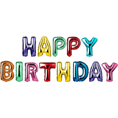 Folienballons Happy Birthday Schriftzug