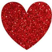 12 x Glitter Dekorationsherzen
