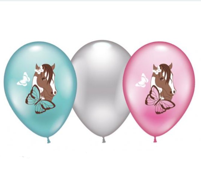 Luftballons mit Pferden, 6 Stck