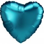 Ballon in Aqua Blau Satin in Herzform