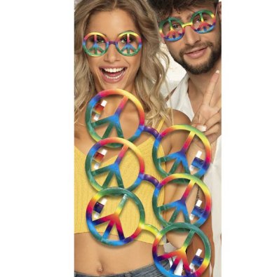 Hippie Party Brillen, 3 Stck
