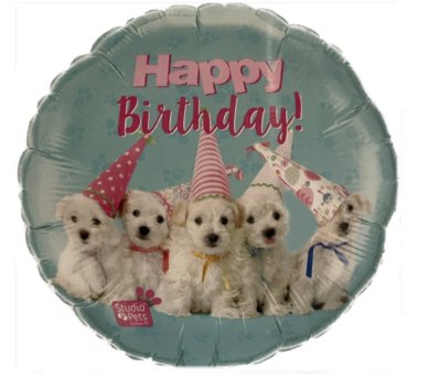 Folienballon Hunde - Happy Birthday