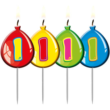Kerze Geburtstagsballon Ziffer / Zahl 1