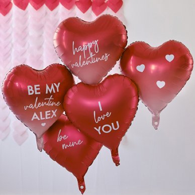 Valentinstag Herzluftballons, 5 Stck