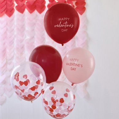 Luftballons zum Valentinstag, 5 Stck