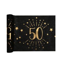 Tischlufer zum 50. Geburtstag, gold/schwarz
