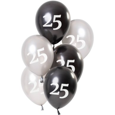 Ballons Glossy 25 Jahre, schwarz