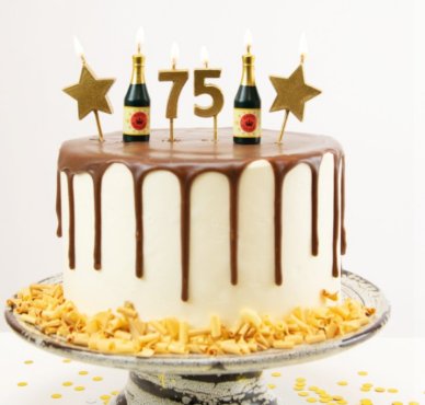 Party Kerzen zum 75.Geburtstag
