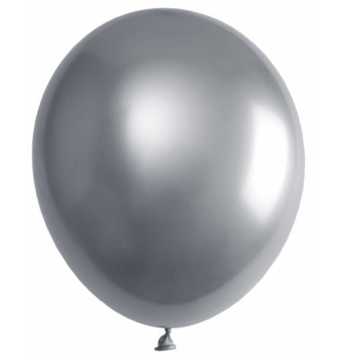 Metallic Luftballon, silber - 6 Stck