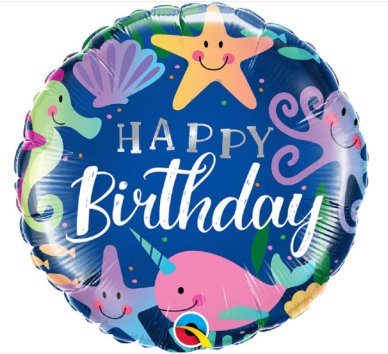 Folienballon Unterwasserwelt Happy Birthday