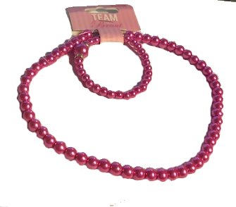 Halskette u. Armband Perlen , pink
