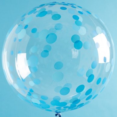 Folienballon Durchsichtig mit blauen Punkten