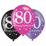 Pink Luftballons Celebration mit Zahl 80