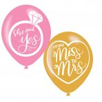 Hochzeit Ballons rosa/gold, 6 Stck