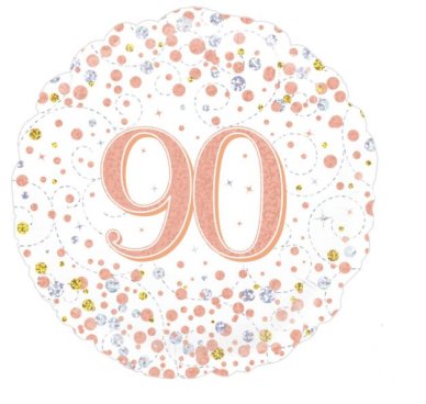 Ballon zum 90. Geburtstag - gold/rose