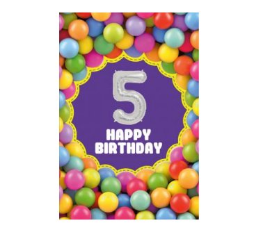 Zum 5.Geburtstag - Glckwunschkarte mit Ballon