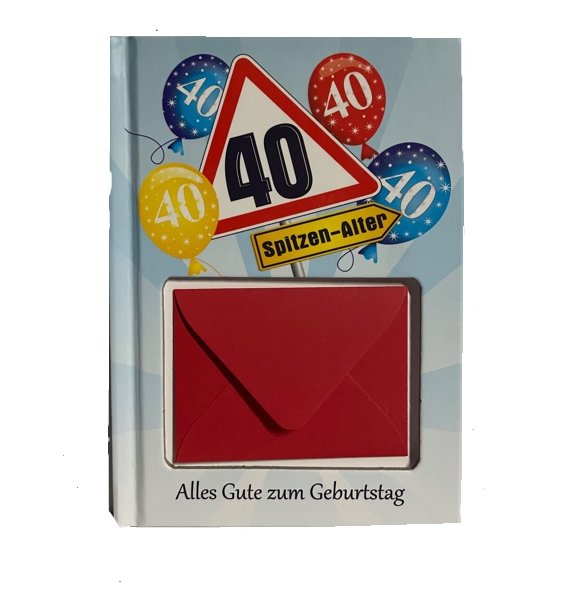 Geburtstagsgeld Buch Zahl 40 mit Geldbrief