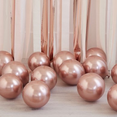 Ballons in glossy rosegold, 40 Stck - 12 cm