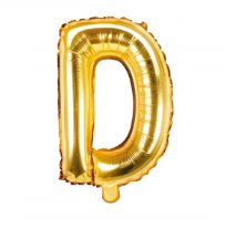 Folienballon Buchstabe D - Gold, 35 cm