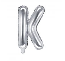 Folienballon Buchstabe K - Silber, 35 cm