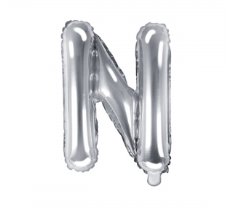 Folienballon Buchstabe N - Silber, 35 cm