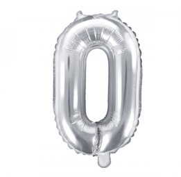 Zahlenballon Silber - Zahl 0 - 35 cm