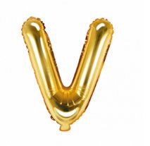Folienballon Buchstabe V - Gold, 35 cm