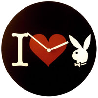 I Love Playboy Glaswanduhr