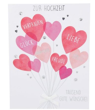 Karte zur Hochzeit mit Glitzer