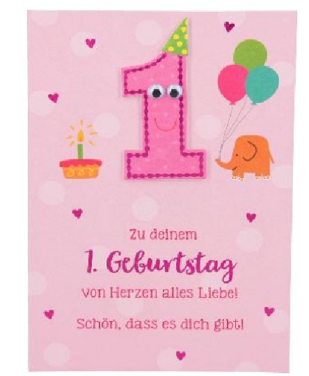 Zu deinem 1. Geburtstag von Herzen...