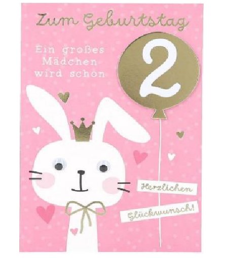 Karte zum 2.Geburtstag - M�dchen