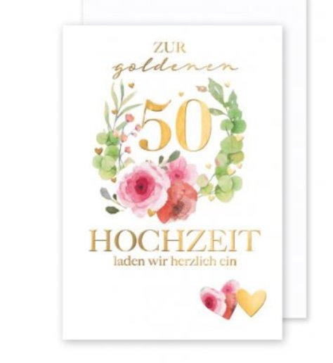 Goldene Hochzeit - Einladungskarten