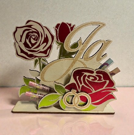 Geldgeschenk zur Hochzeit aus Holz