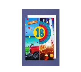 Glckwunschkarte mit Zahl 18