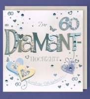 Zur diamantenen Hochzeit Karte 21 x 21 cm