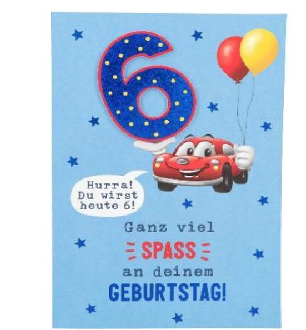 Karte zum 6.Geburtstag f�r Jungen