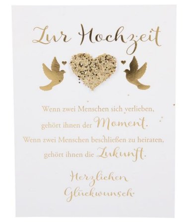 Karte zur Hochzeit mit Glitzer