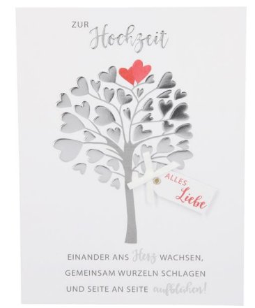 Karte zur Hochzeit mit Glitzer