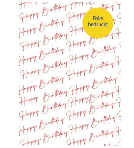 Geschenkfolie Happy Birthday, 1 Rolle
