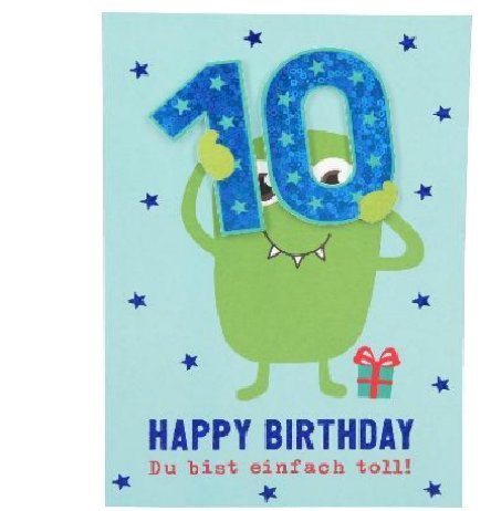 Karte zum 10.Geburtstag f�r Jungen