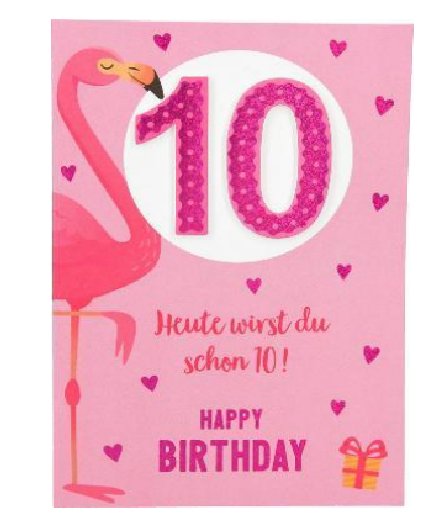 Karte zum 10.Geburtstag f�r M�dchen