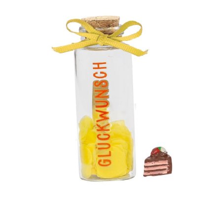 Geschenkglschen mit Botschaft, gelb